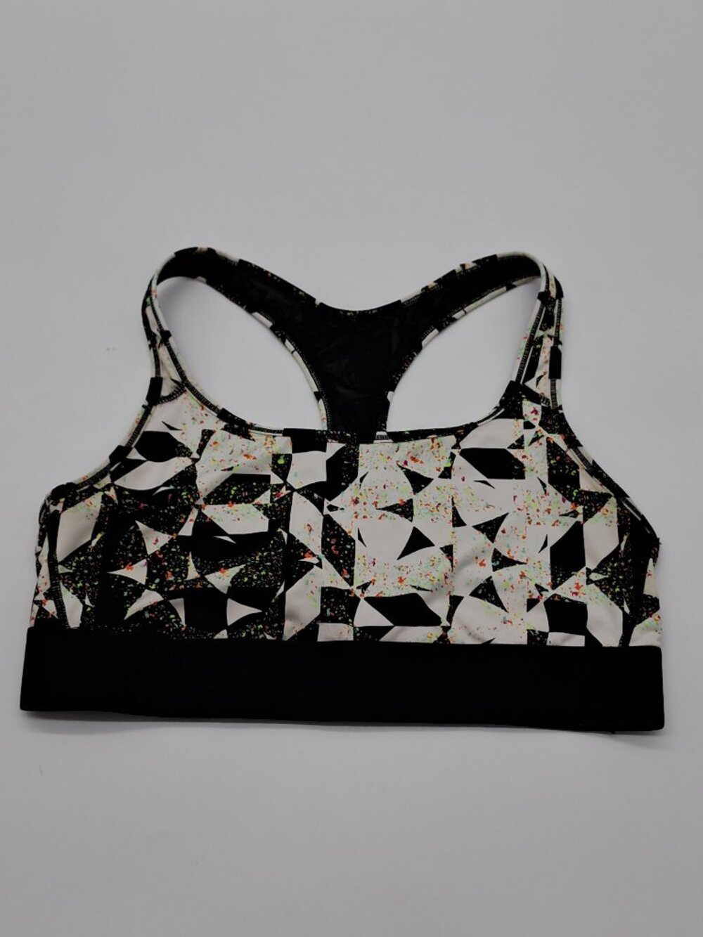 Victoria Sport Racerback Black Multi Color Sports Bra